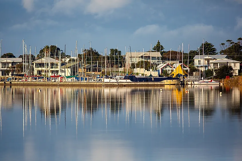 The Goolwa Regatta Yacht Club on the lower River Murray at Goolwa, South Australia