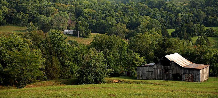 A rustic barn tucked away in the Cumberland Plateau