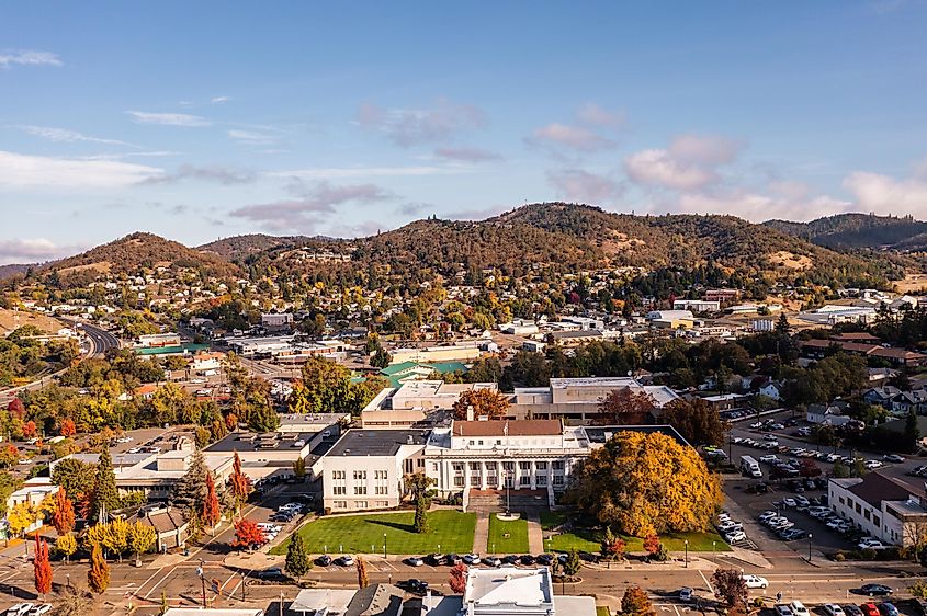  The old courthouse in downtown Roseburg, Oregon, via Manuela Durson / Shutterstock.com