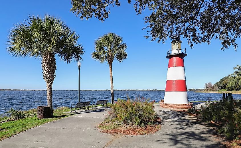 Mount Dora Lighthouse in the town of Mount Dora, Florida.