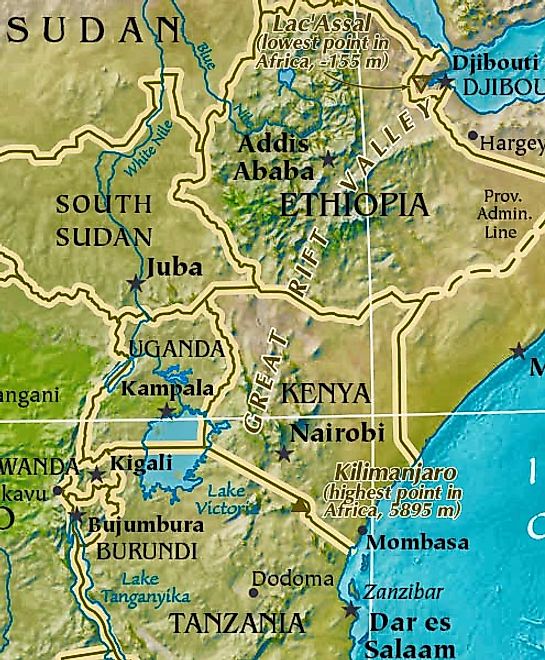 great rift valley on world map