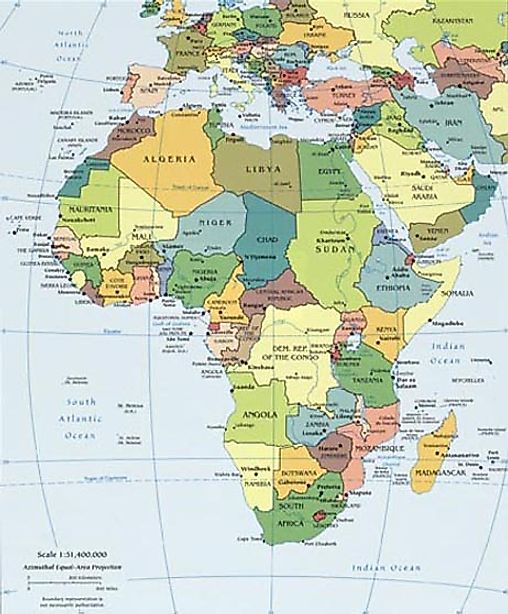 africa map with landforms