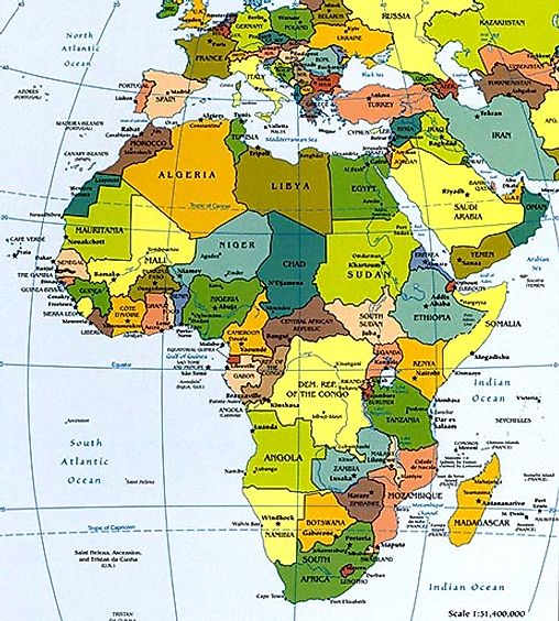 map of europe and africa with countries