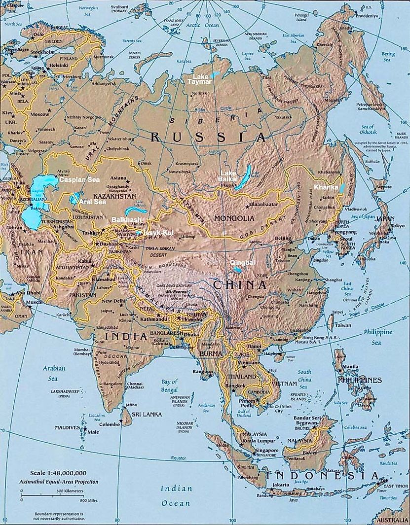 Lakes of Asia, Landforms of Asia - Worldatlas.com