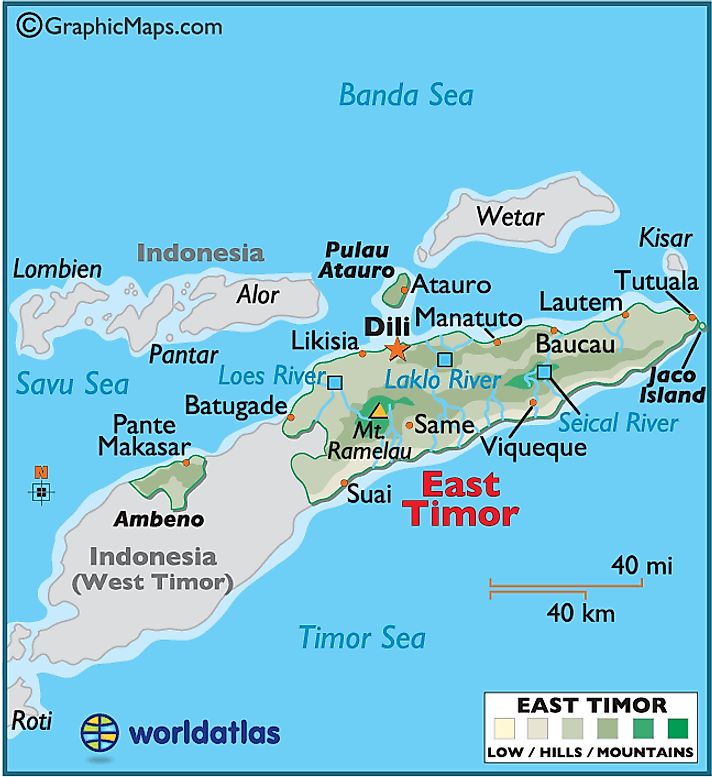 East Timor Large Color Map