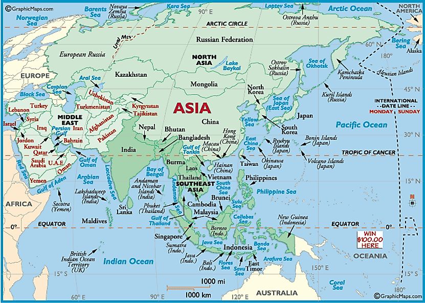 Asian Maps, Maps Of Asian Countries, Asian Land Information - Worldatlas.com