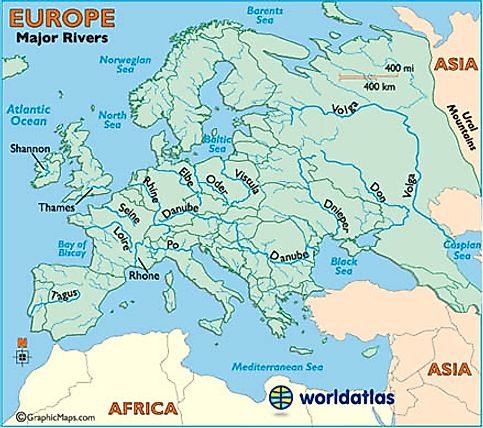 blank physical map of europe with rivers and mountains