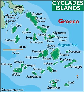 Cyclades Islands Map With Names