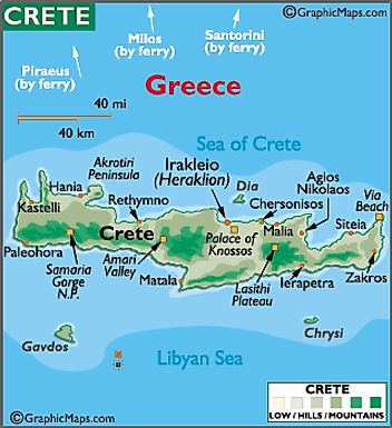 Crete Map / Geography of Crete / Map of Crete - Worldatlas.com