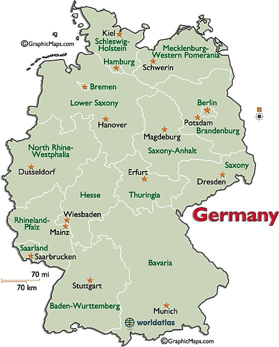 Germany Large Color Map