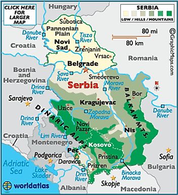 Maps of Montenegro and Serbia - World Atlas