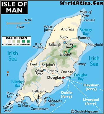 Map of the Isle of Man and Isle of Man Map and Information Page