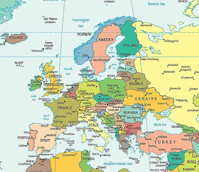 Europe Political Map Political Map Of Europe Worldatlas Com