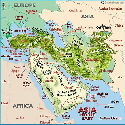 Middle East Map Mountain Ranges - Get Latest Map Update