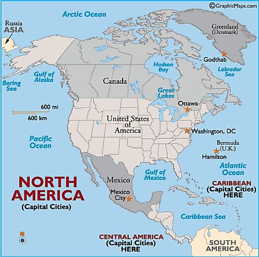 map of north america countries blank