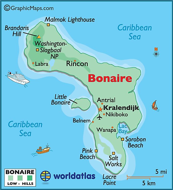 Large Bonaire Map by World Atlas