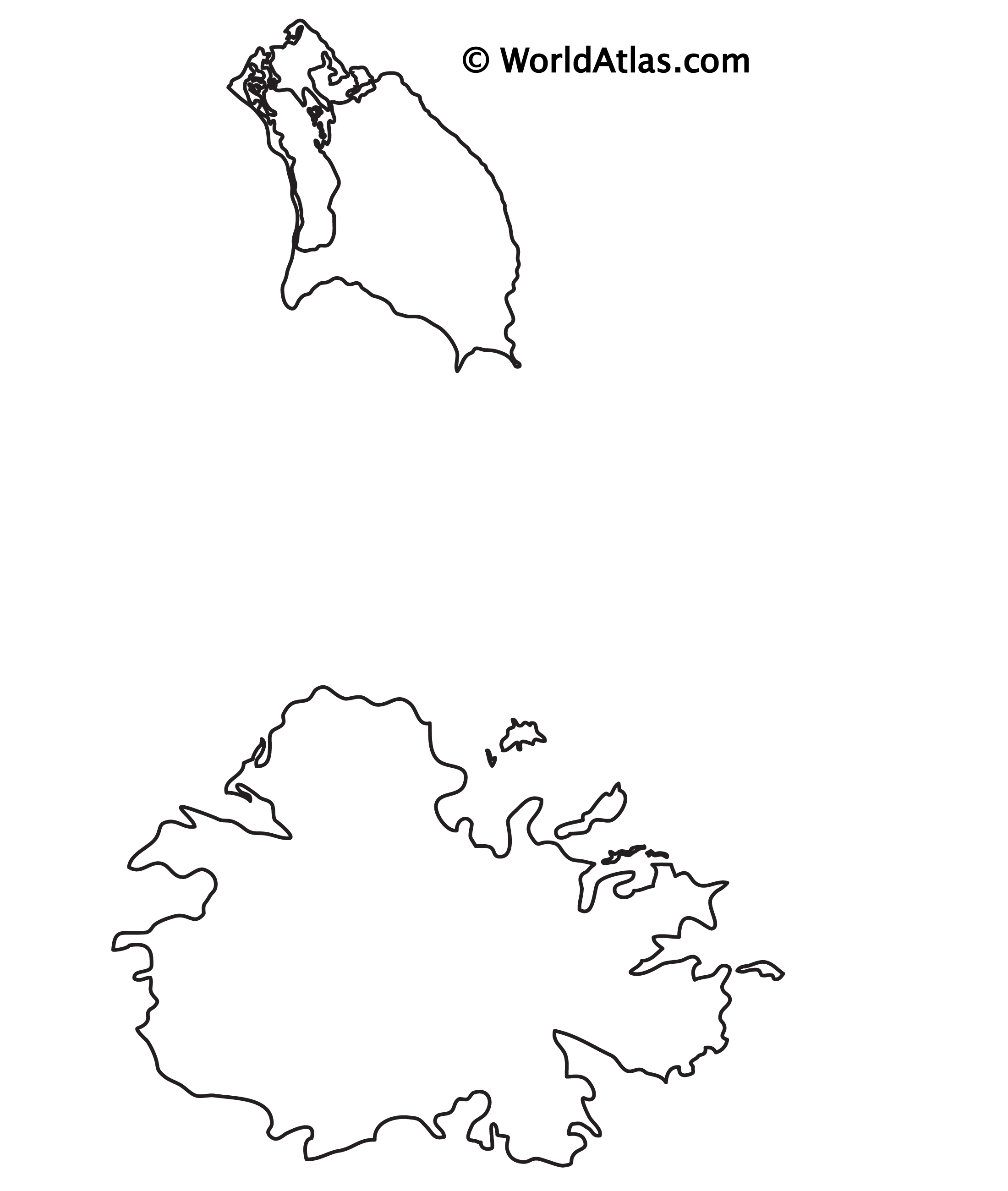 Antigua And Barbuda Outline Map   Ag 