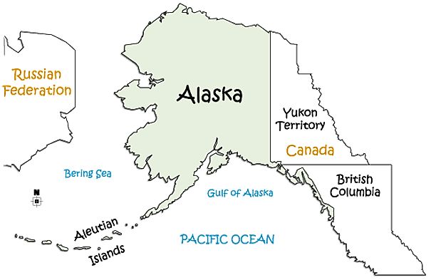 Alaska Bordering Countries Map