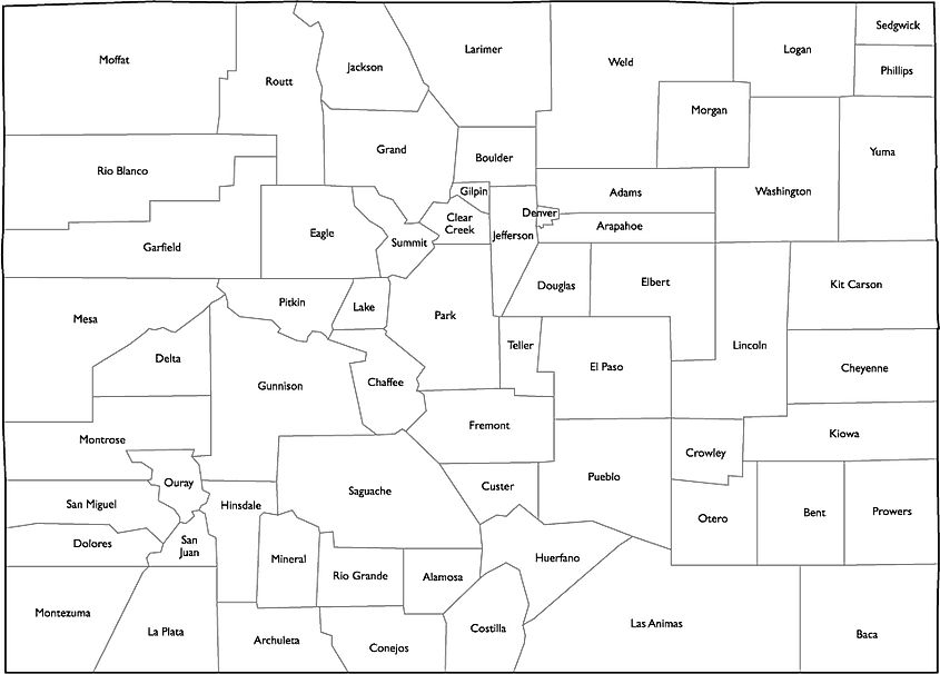 Co County Map With Cities