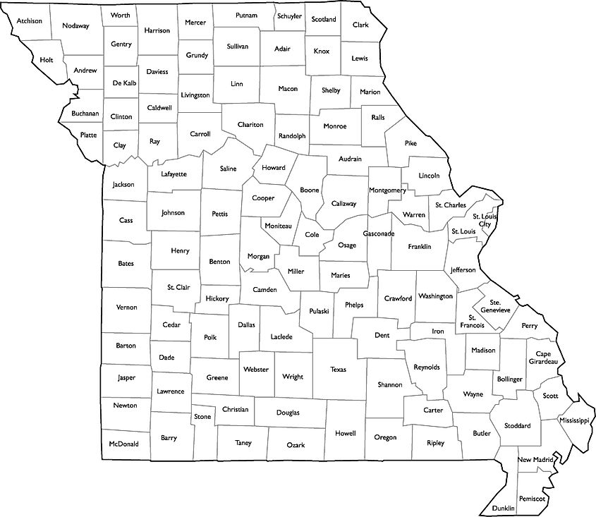 Printable Missouri Map With Counties