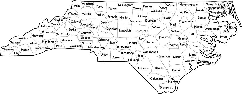 Printable North Carolina State Map - United States Map