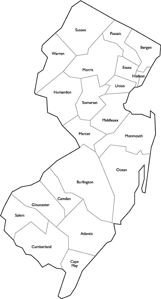 New Jersey County Map With Names