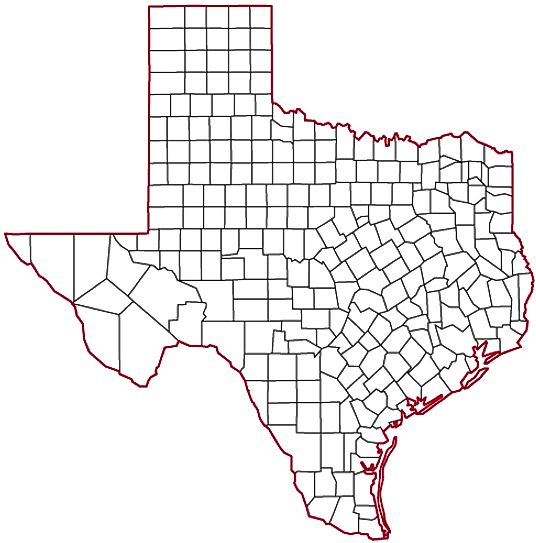 Texas Counties Map Printable 1165