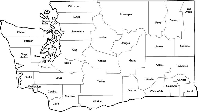 Washington County Map with Names