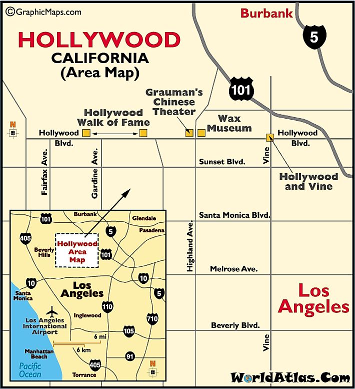 Hollywood Area Map