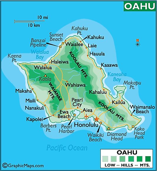 Large Oahu Map