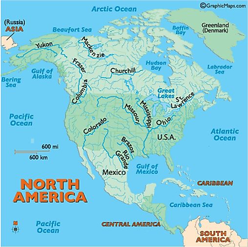 Rivers In North America Map