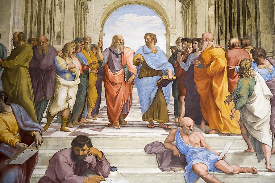 Raphael, detail of Plato and Aristotle in center