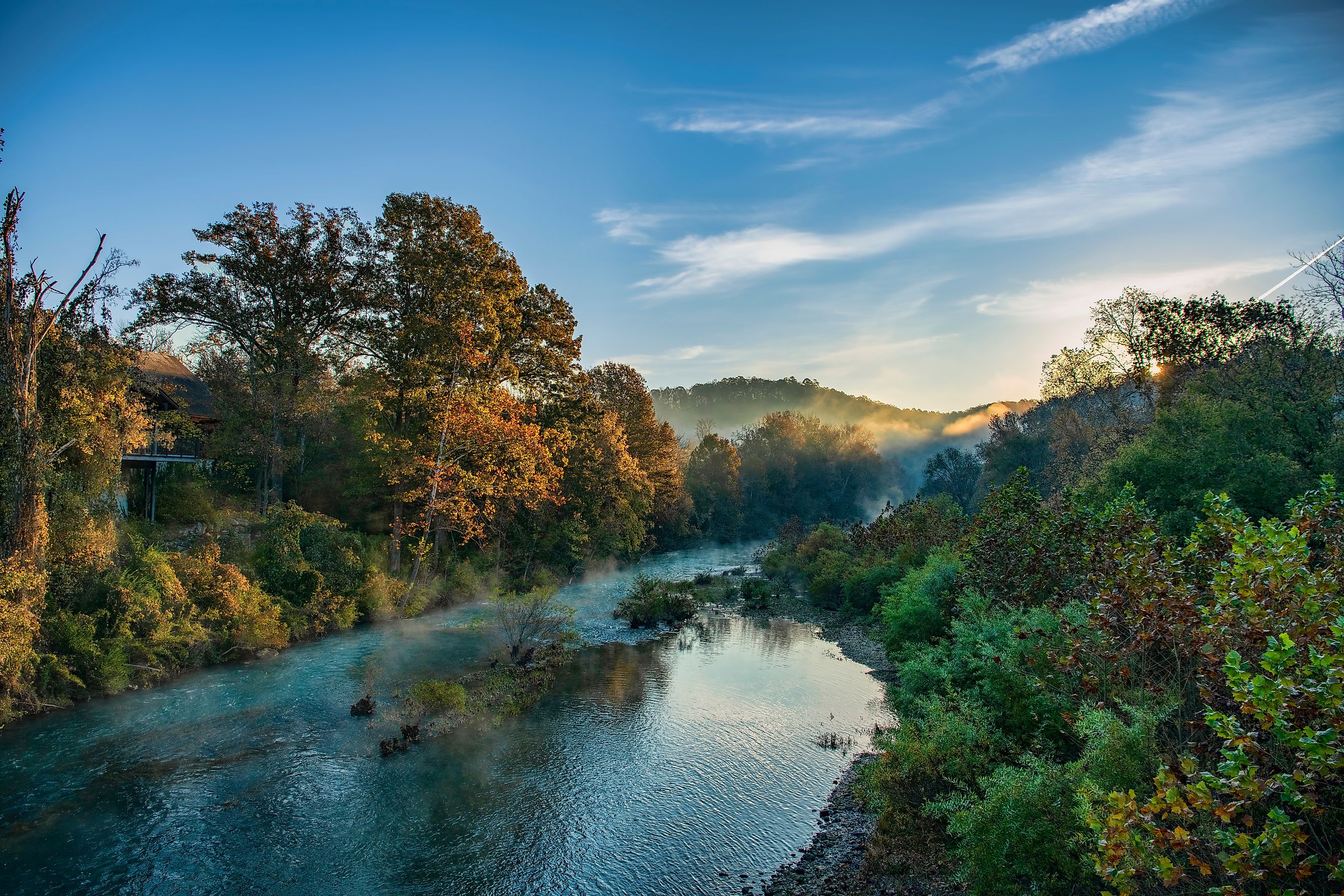 Misty November Morning on the Buffalo River in Jasper, Arkansas