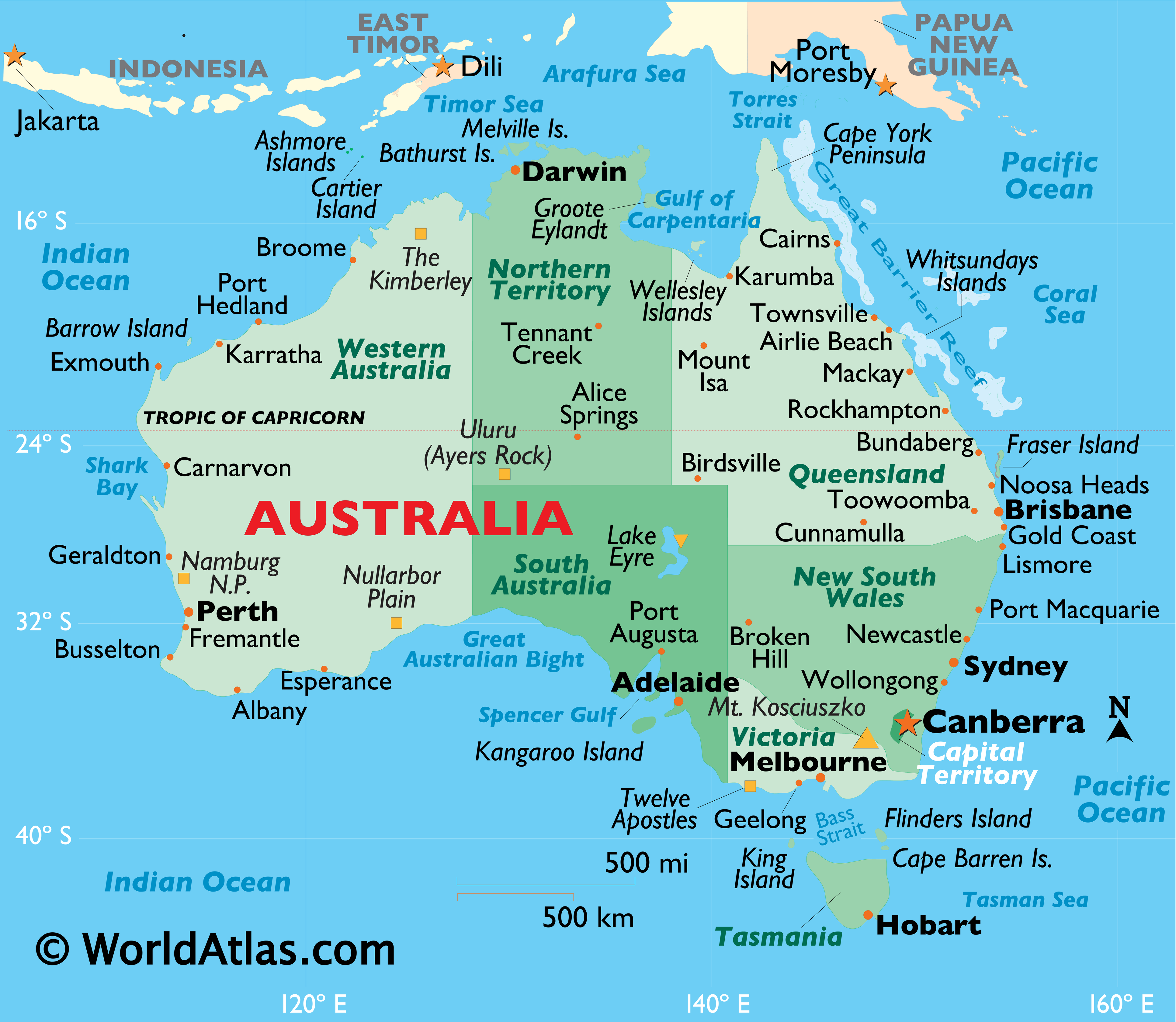 Map Of Australasia Countries