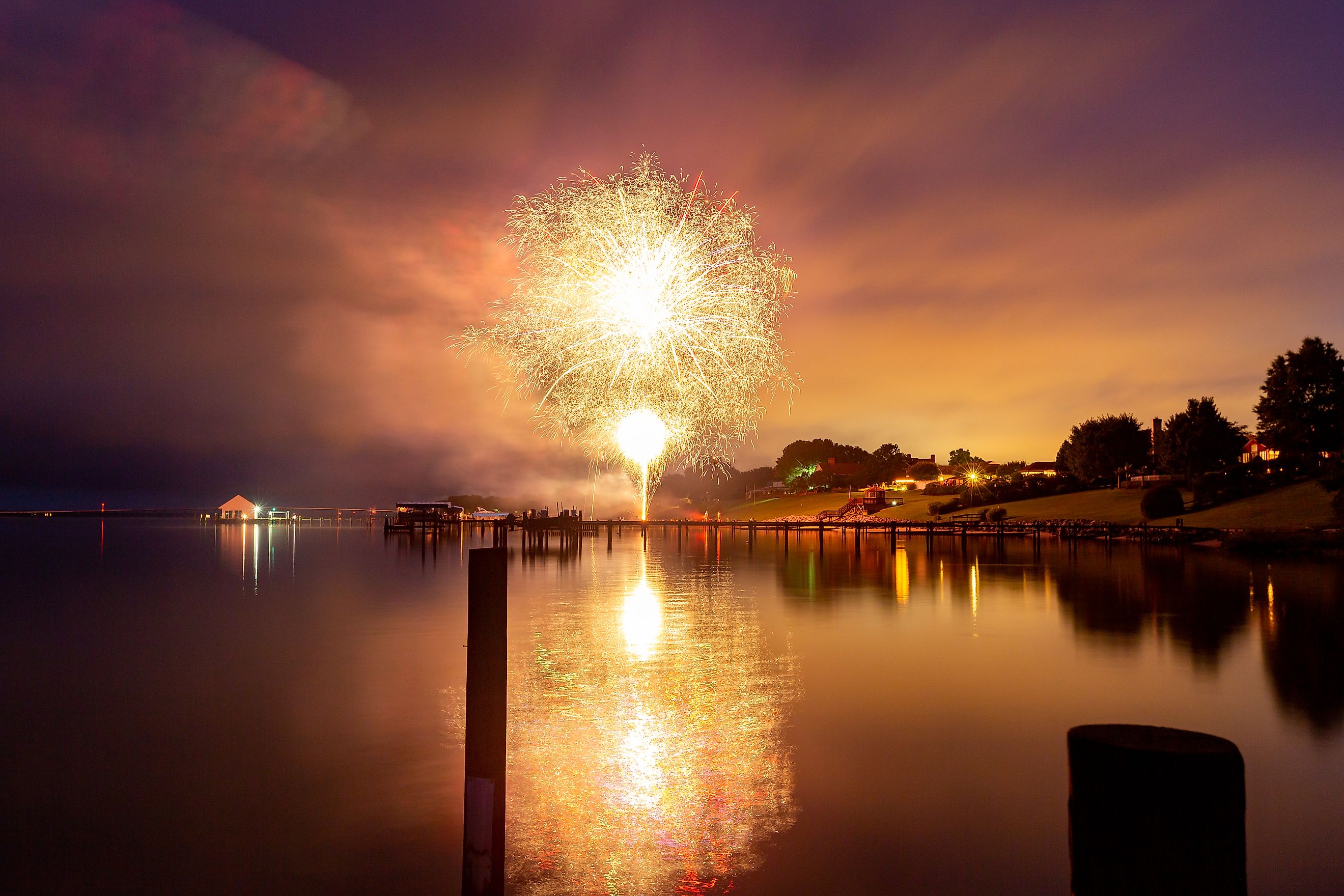 Fireworks over the Rappahannock River in Virginia