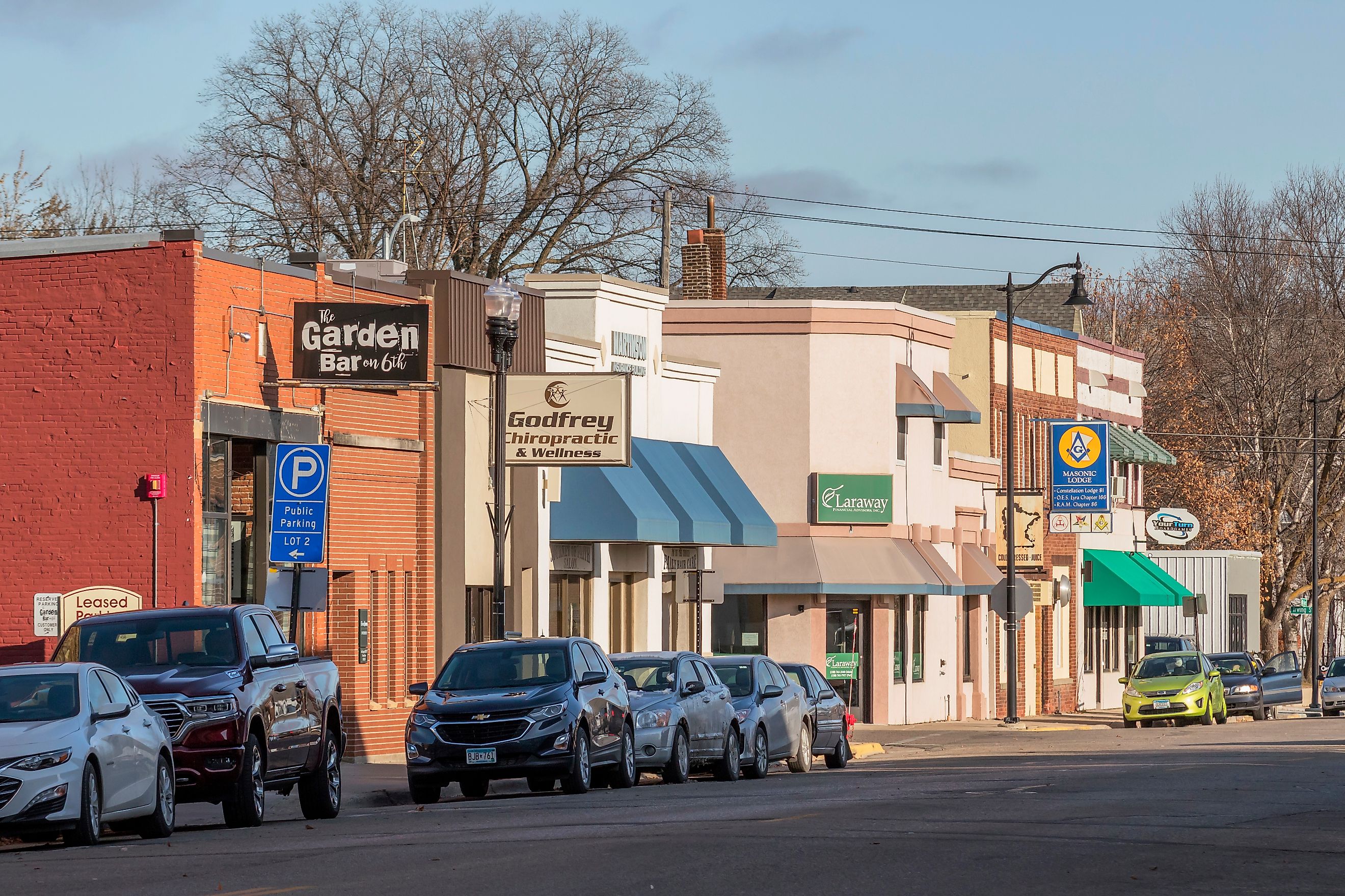 Small Businesses along 6th Street in Rural Alexandria, Minnesota. Editorial credit: Sam Wagner / Shutterstock.com.