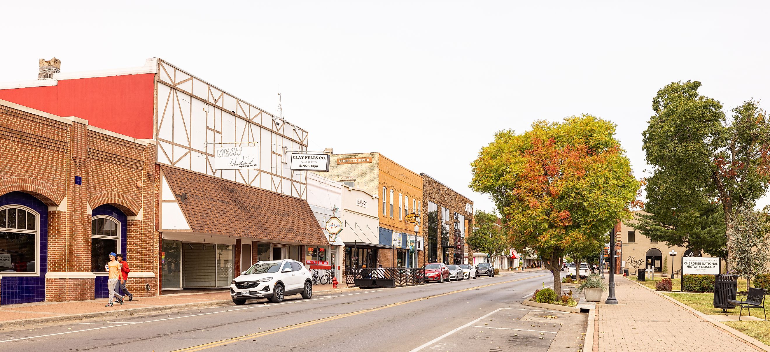 View of Muskogee Avenue in Tahlequah, Oklahoma. Editorial credit: Roberto Galan / Shutterstock.com