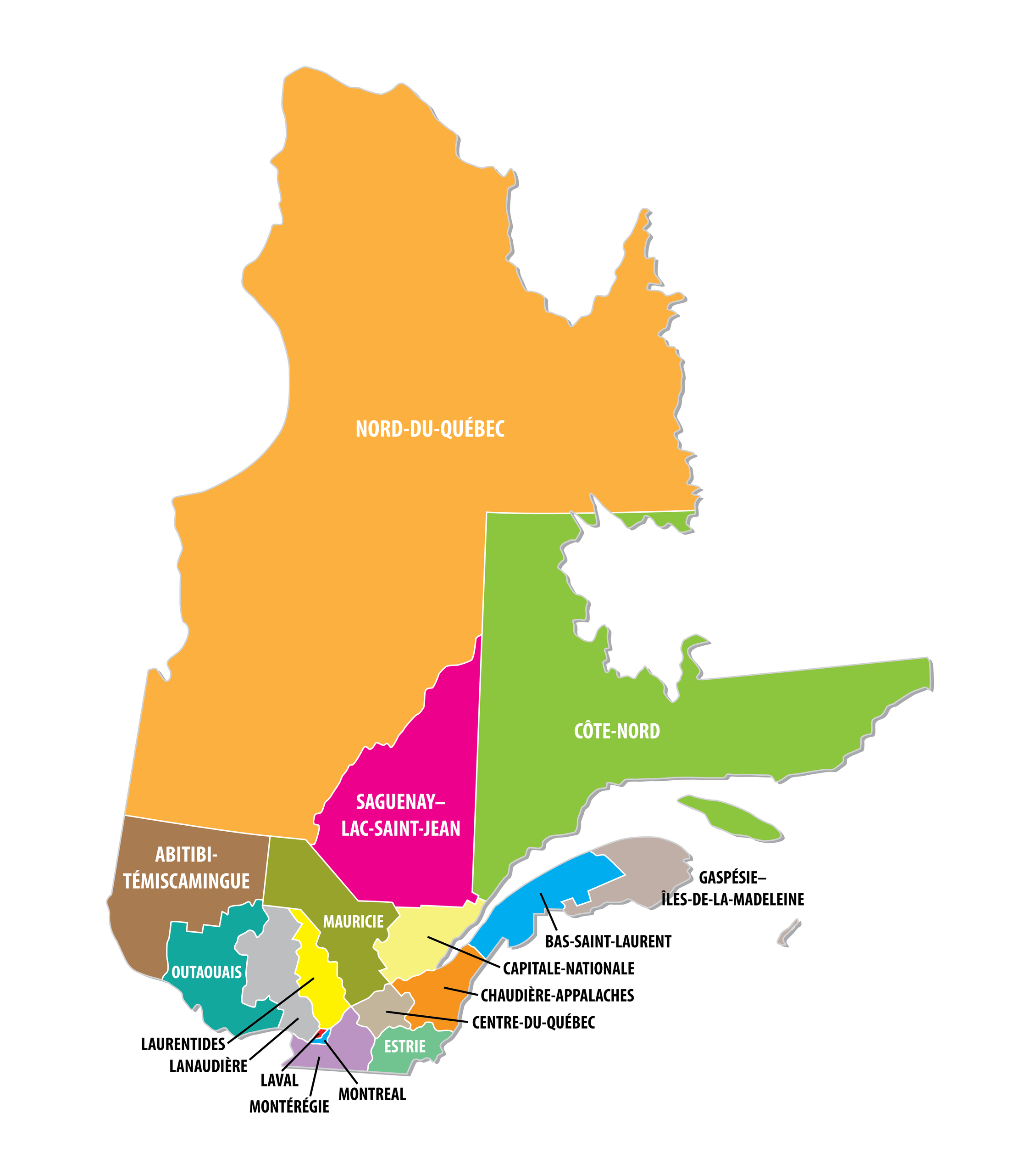 major geographic features of quebec