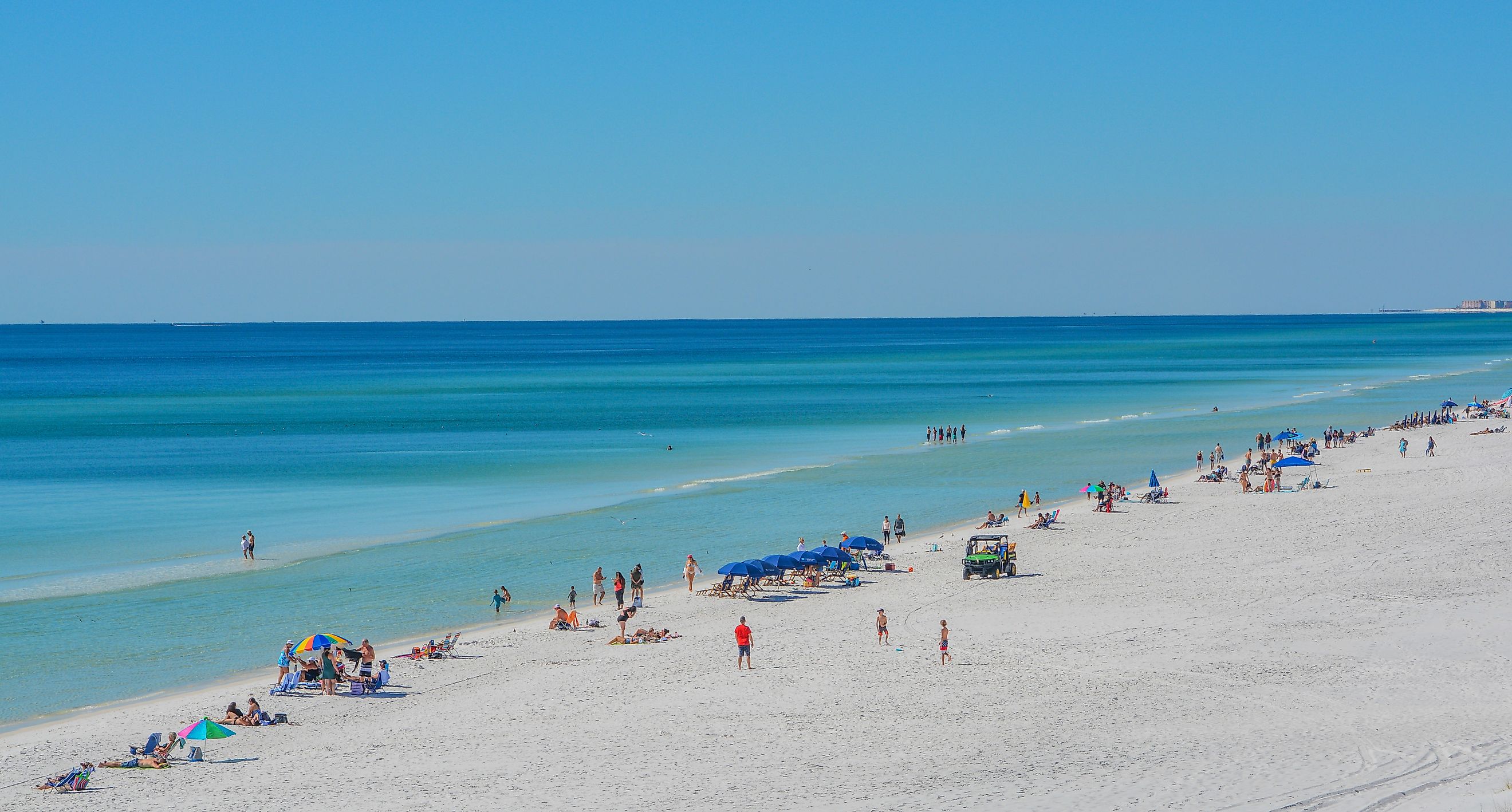 White sand beach of Miramar Beach, Gulf of Mexico, South Walton, Florida.
