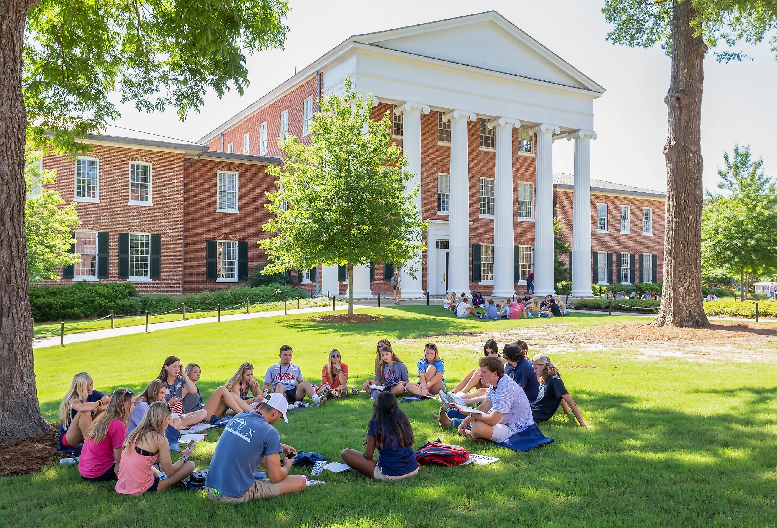 People gathered on the campus of the University of Mississippi in Oxford, Mississippi. Image credit Ken Wolter via Shutterstock