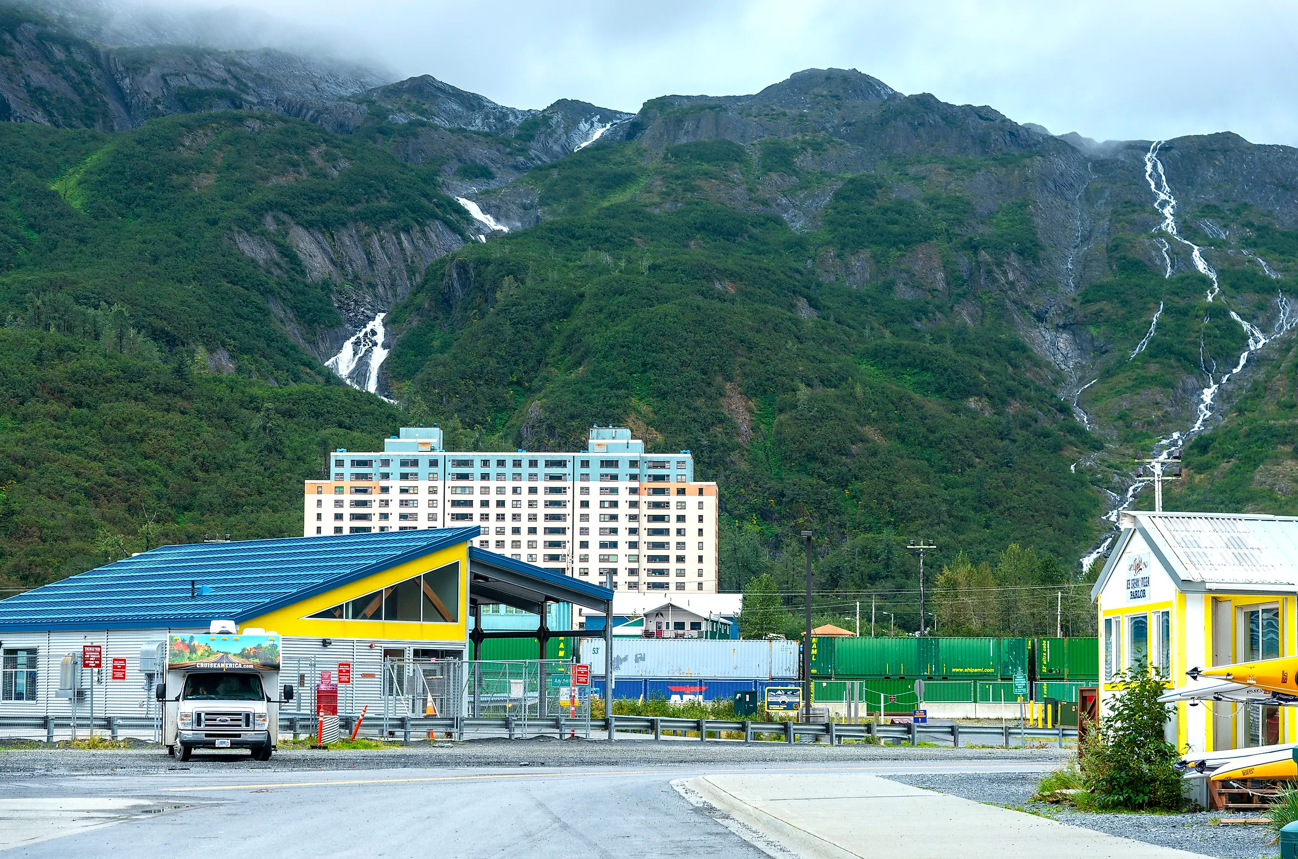 The Begich Towers in Whittier, Alaska. Daniel Reiner / Shutterstock.com.