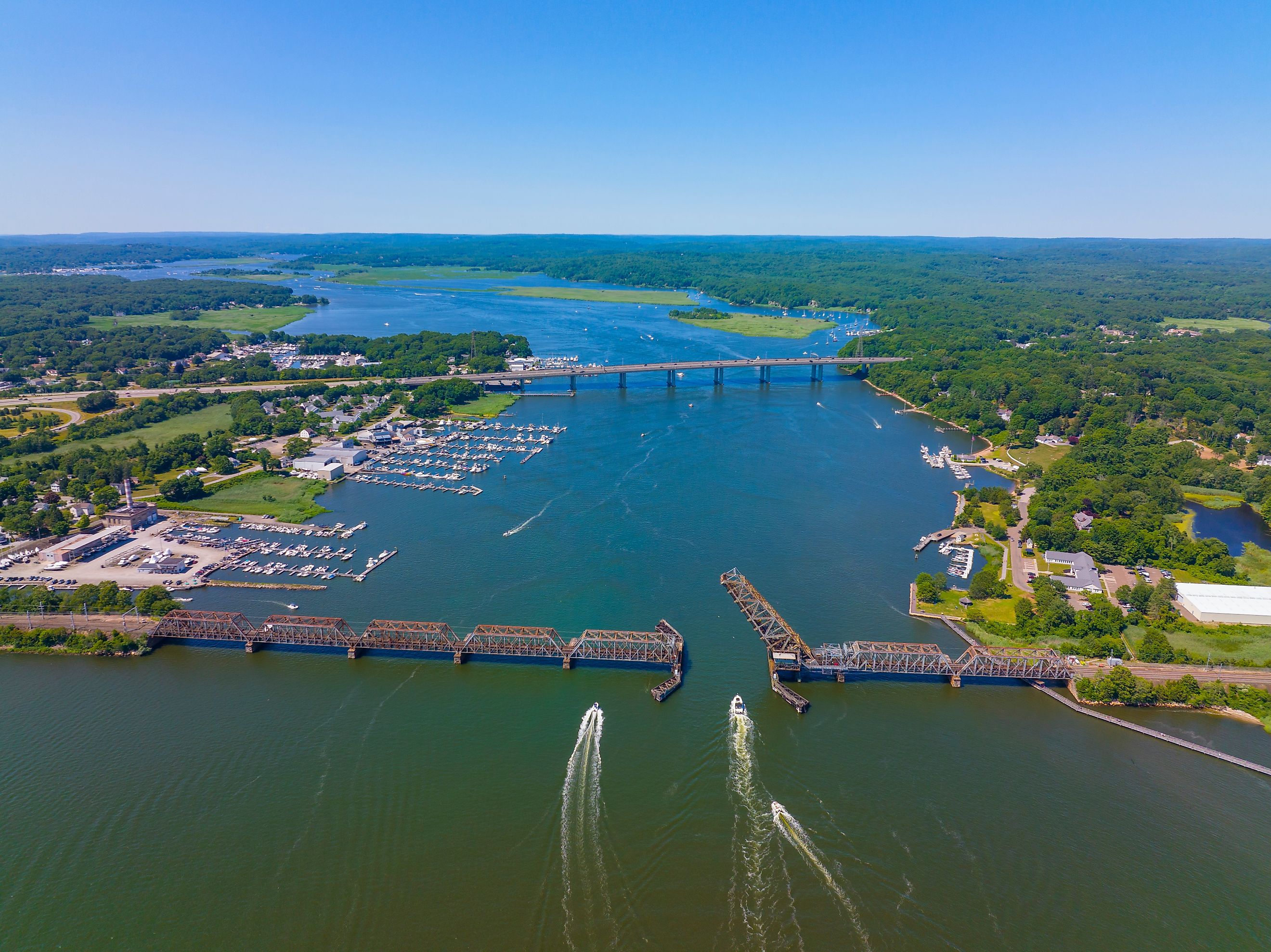 Aerial view of Old Saybrook, Connecticut.