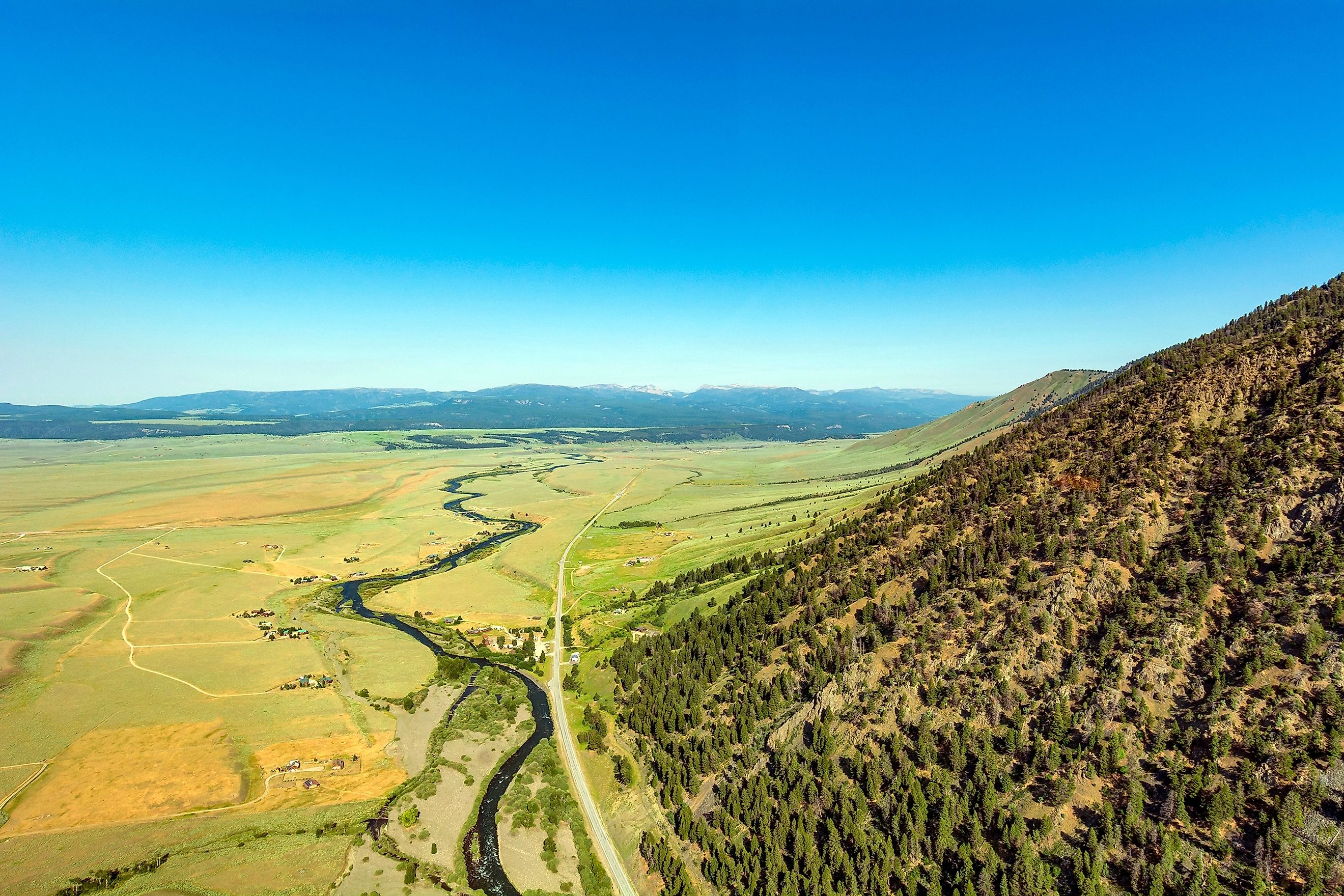 View of Area In West Yellowstone Montana Just Outside Yellowstone National Park from a Helicopter