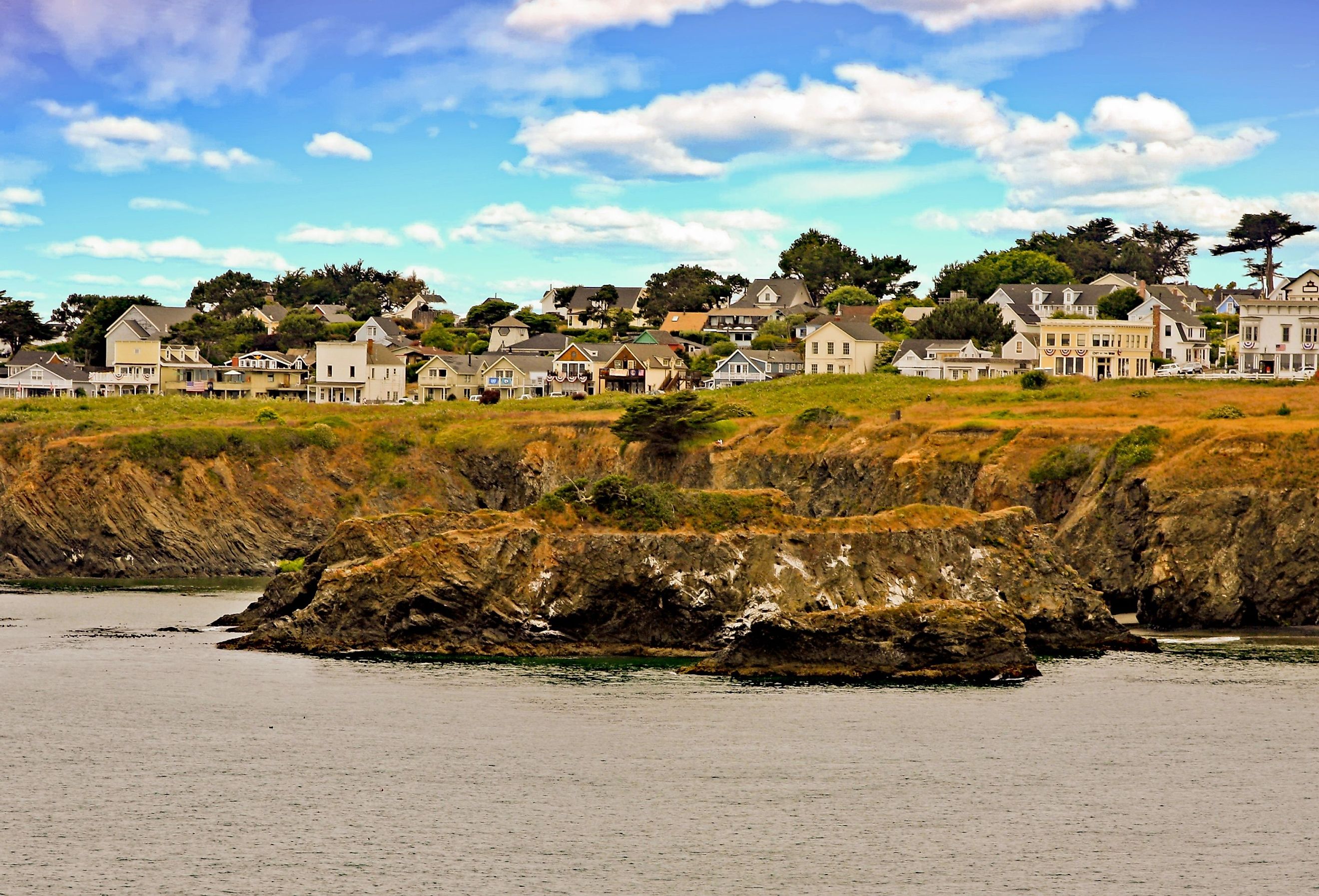 Quaint town of Mendocino, California in Northern California.