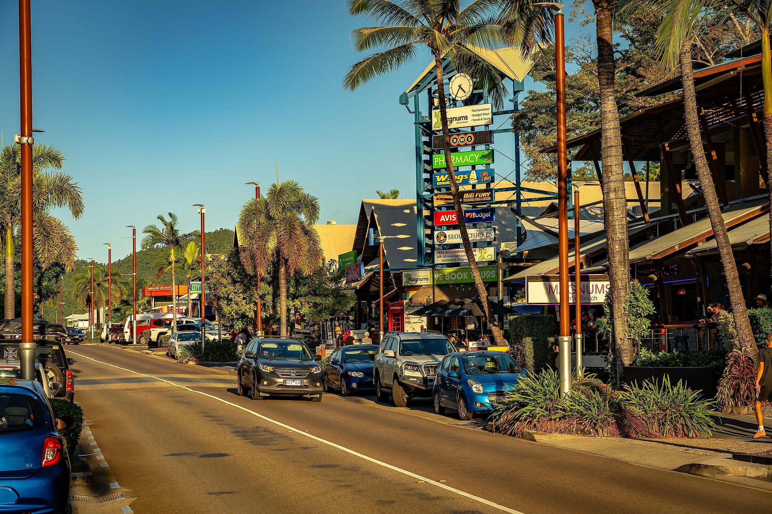 Main shopping street in Airlie Beach, Queensland, via Alex Cimbal / Shutterstock.com