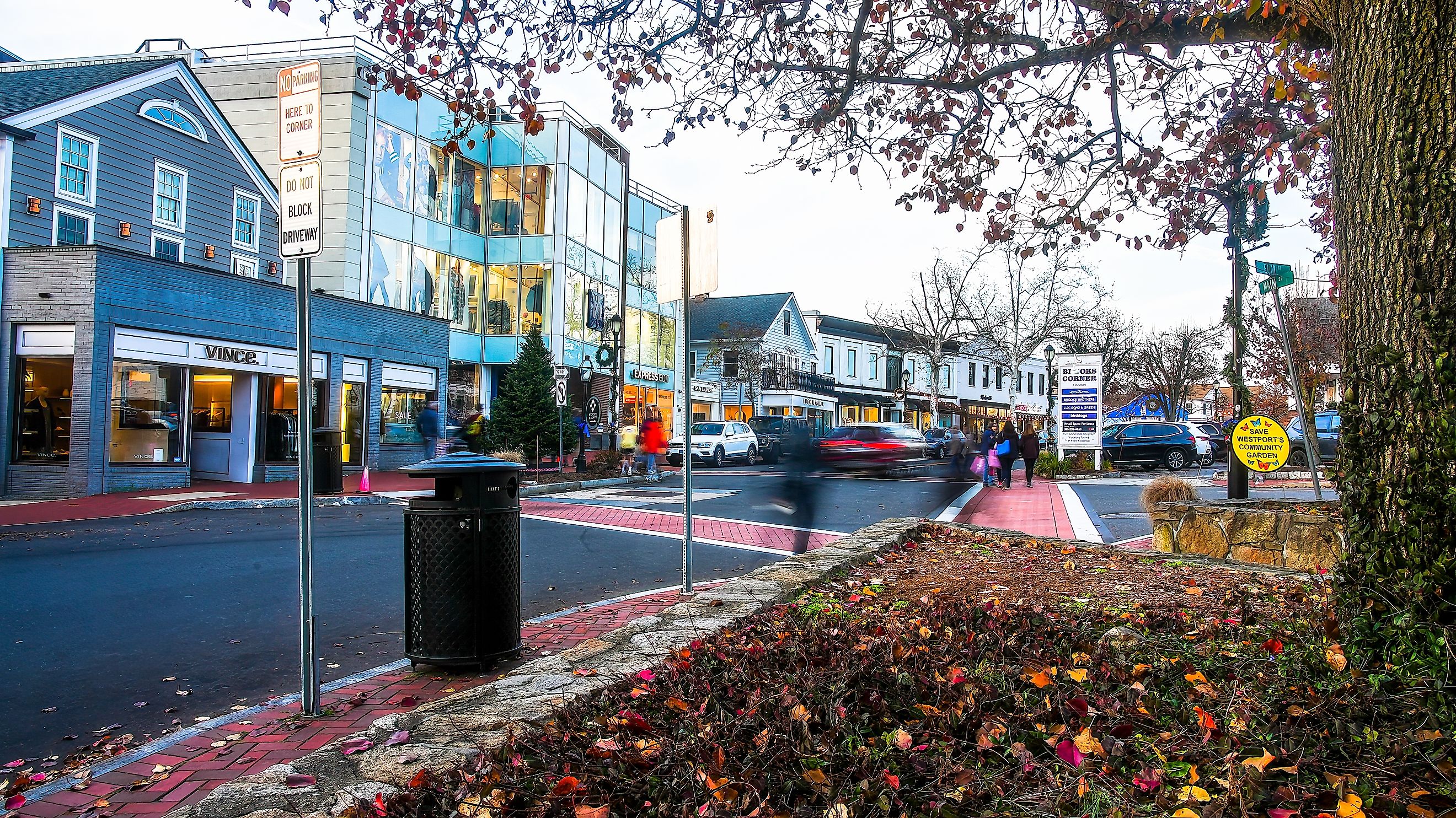 Main Street in Westport, Connecticut. Editorial credit: Miro Vrlik Photography / Shutterstock.com.