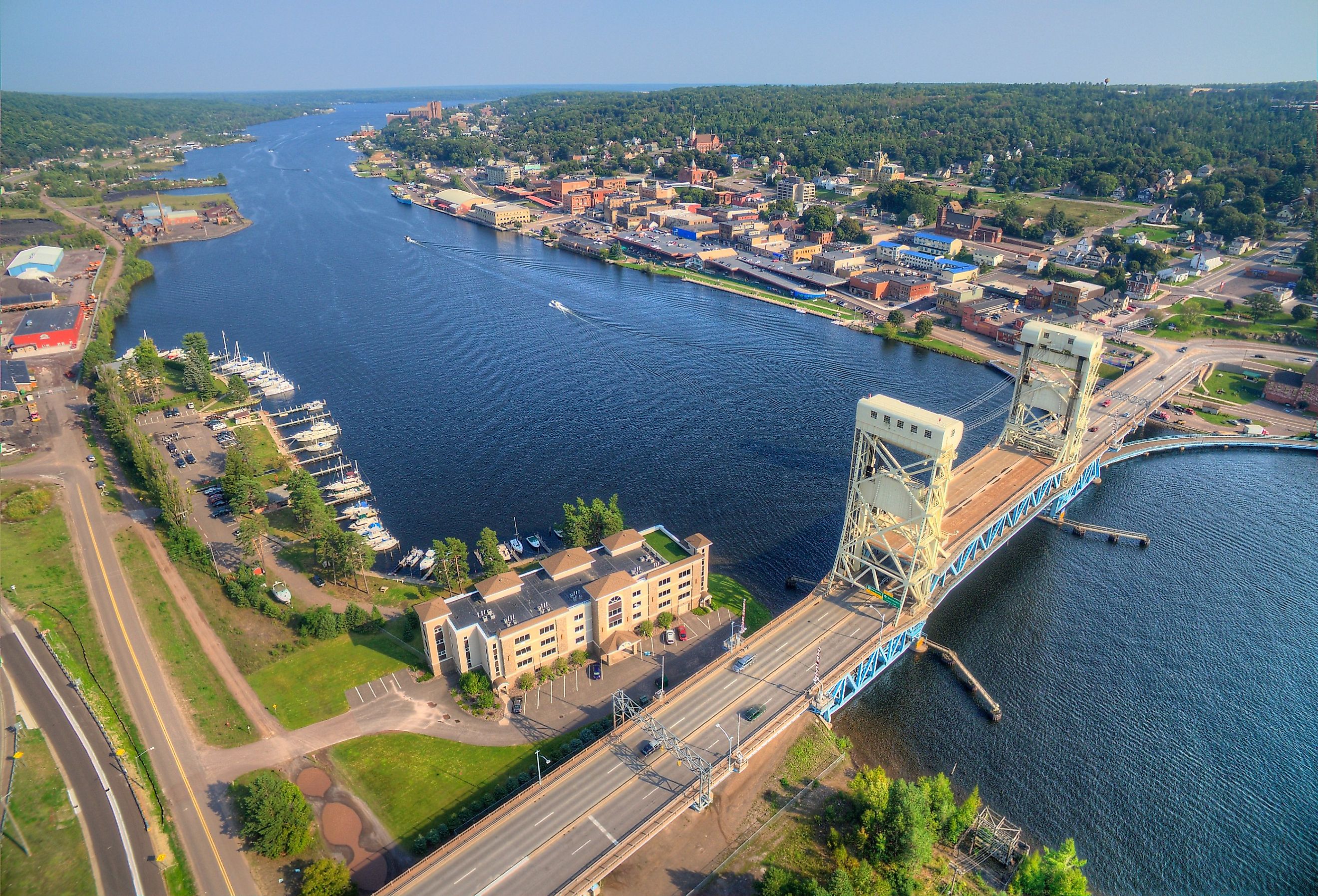 Houghton and its Lift Bridge on the Upper Peninsula of Michigan.