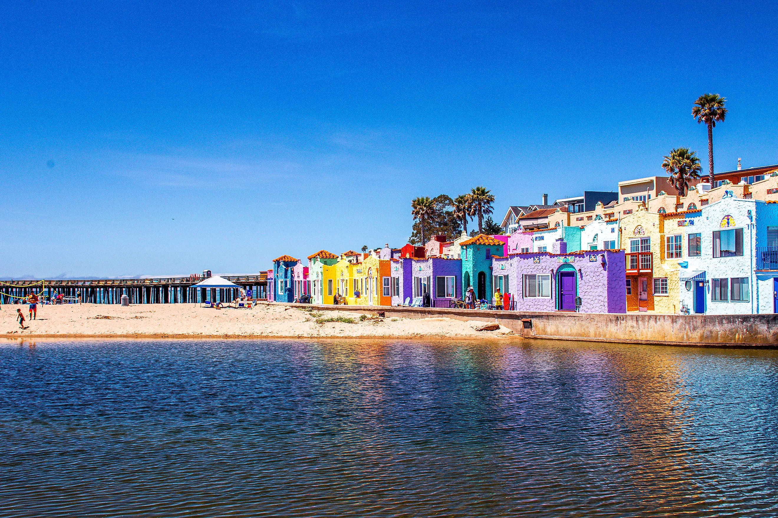 Brightly colored buildings in Capitola.