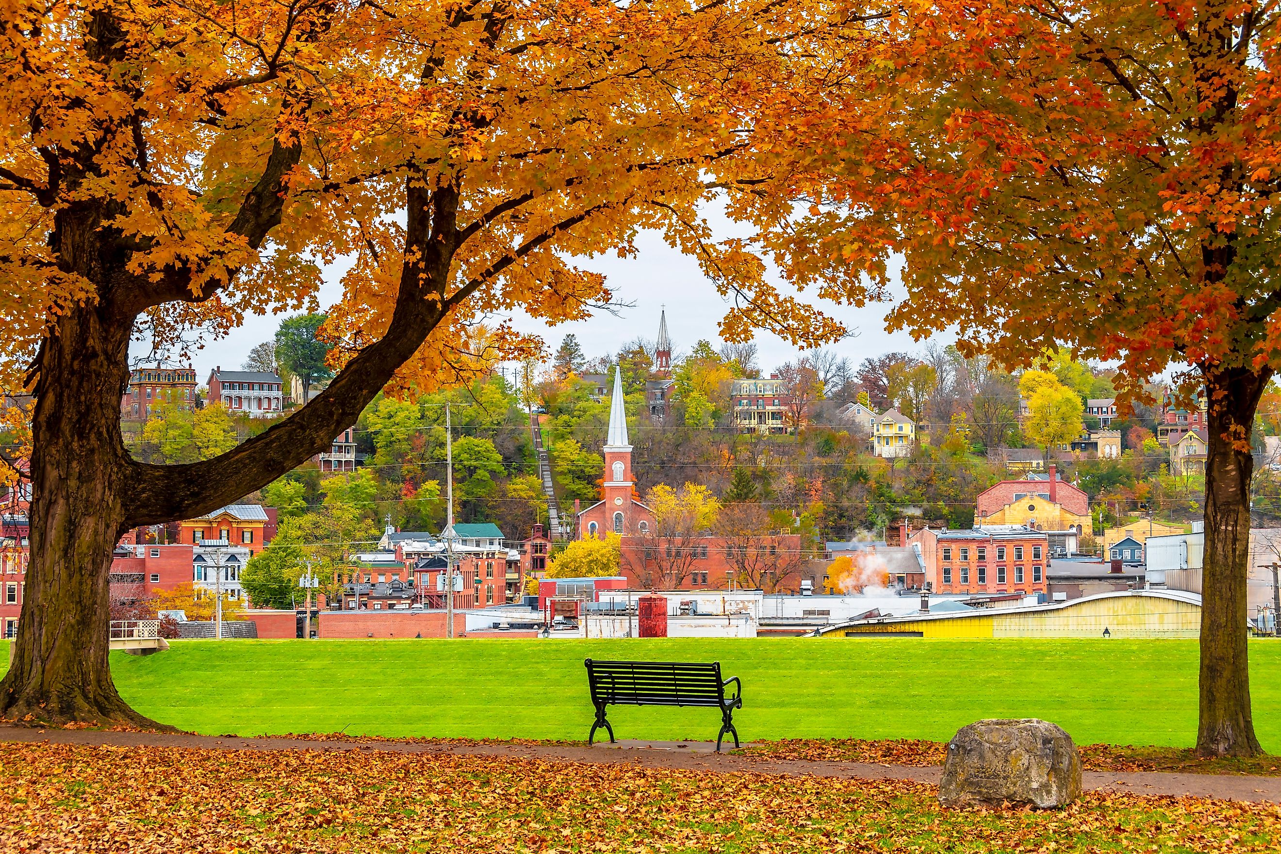 Beautiful fall scenery in Galena, Illnois.