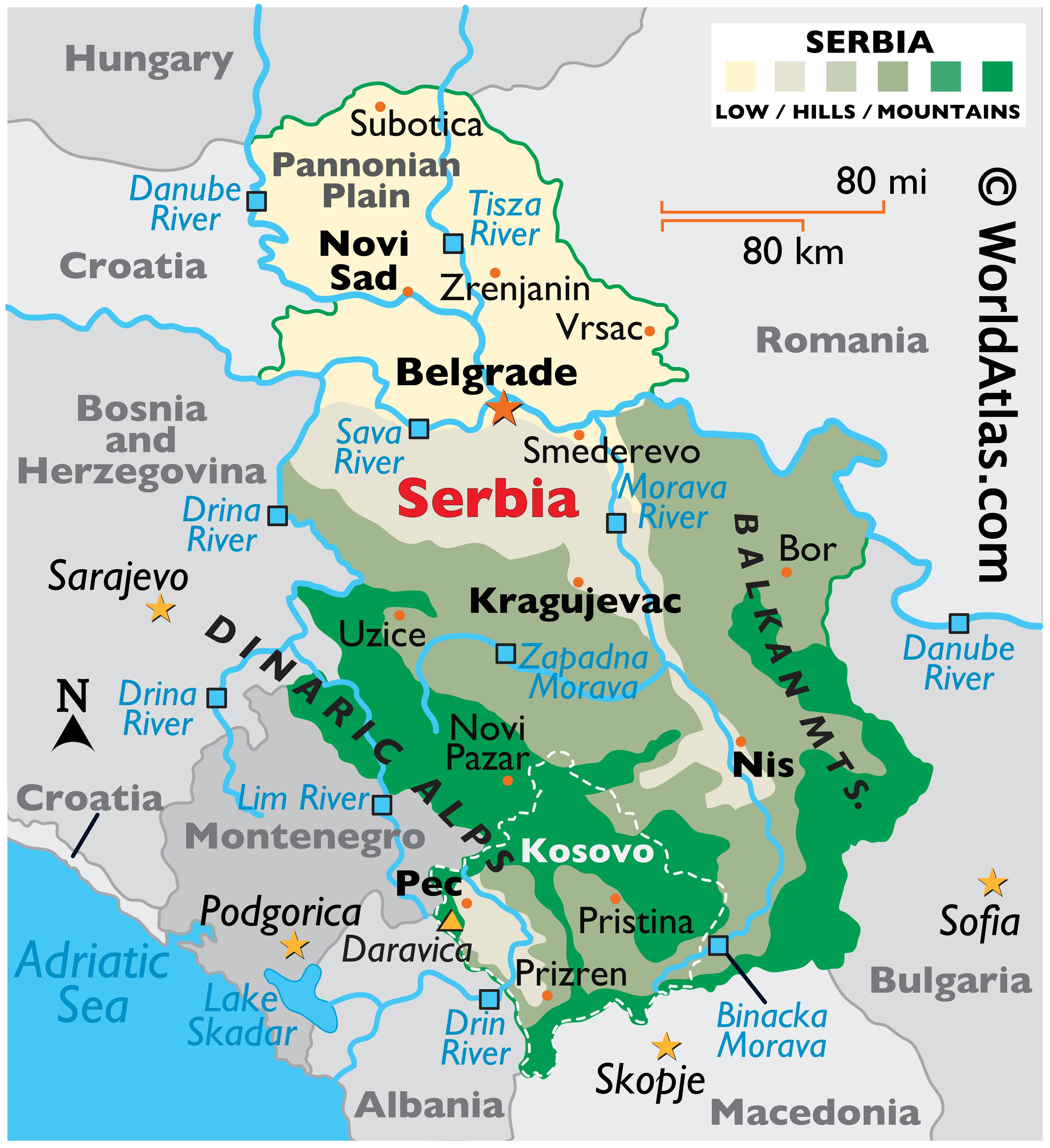 Сербия граничит с какими. Географическая карта Сербии. Сербия границы на карте. Венгрия и Сербия на карте. Туристическая карта Сербии.